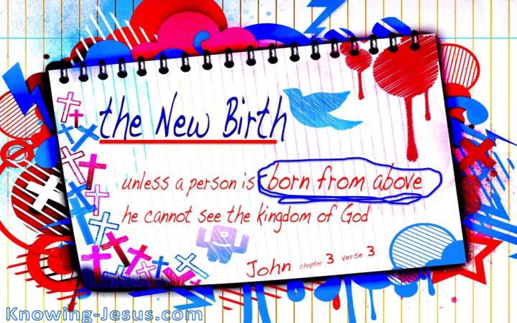 John 3:3 You Must Be Born From Above (blue)